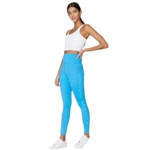 Spiritual Gangster Essential High Waist Legging Side Logo Bright Teal